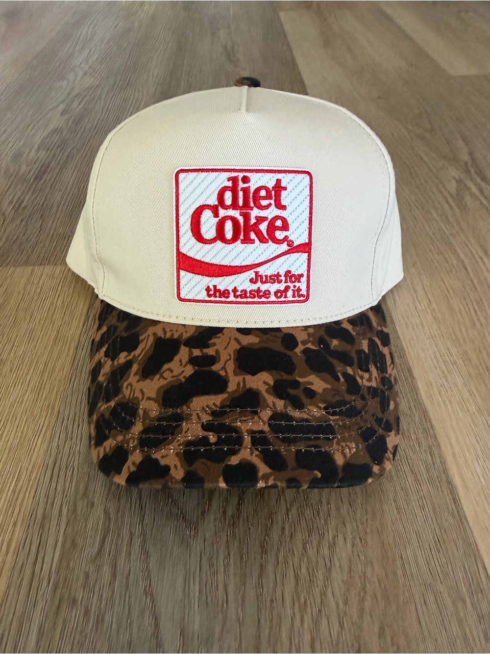 Leopard Print Bill Trucker Cap - Beige & Brown
